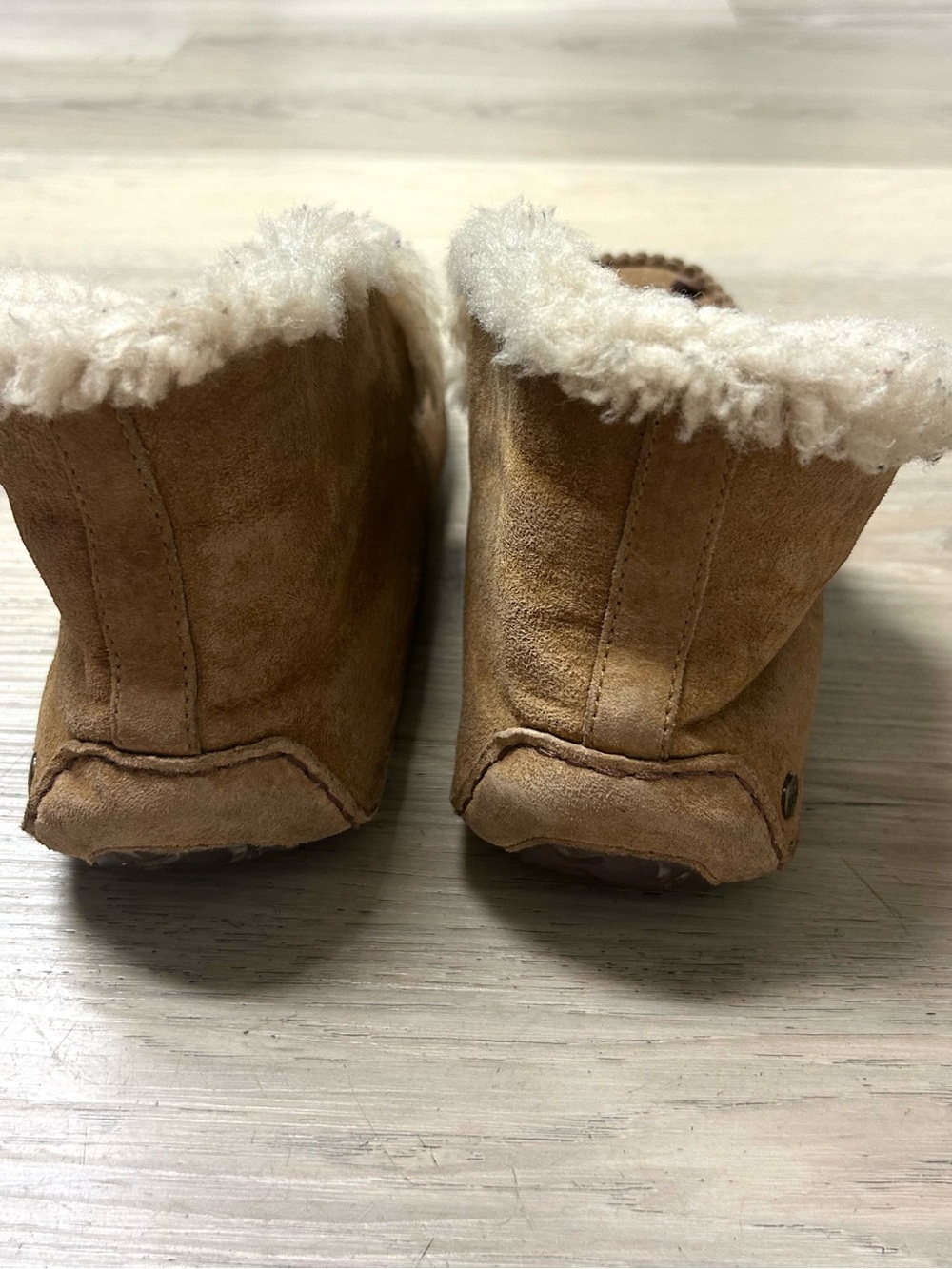 UGG Alena Slippers Sheepskin Moccasin Booties Women’s US 9 EU 40 Chestnut Suede - Picture 6 of 12